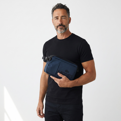 💙 Lacoste Navy Blue Urban Crossbody Pouch – Premium Sporty Chic Design