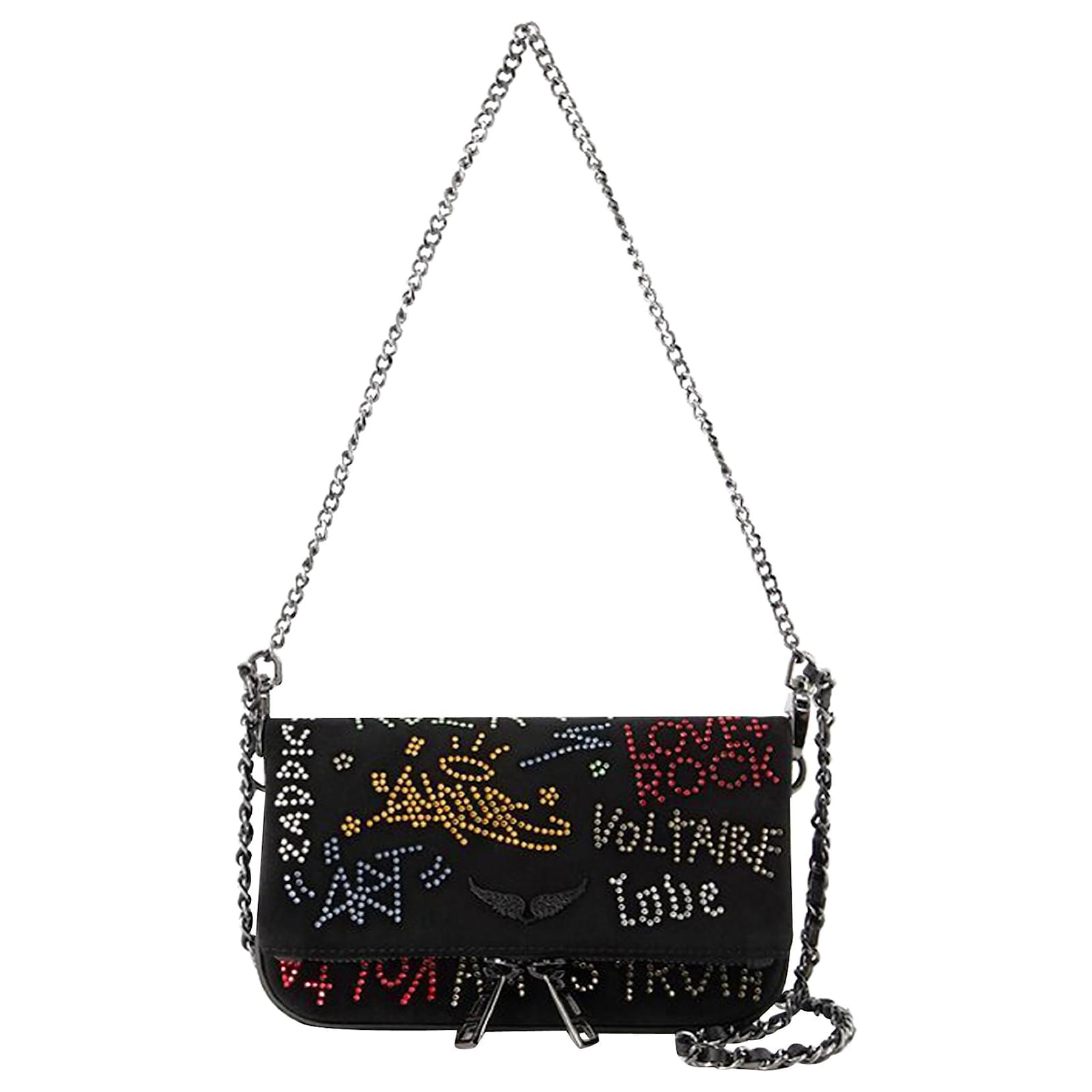 Zadig & Voltaire Studded Wing Clutch – Black Edition 🖤✨