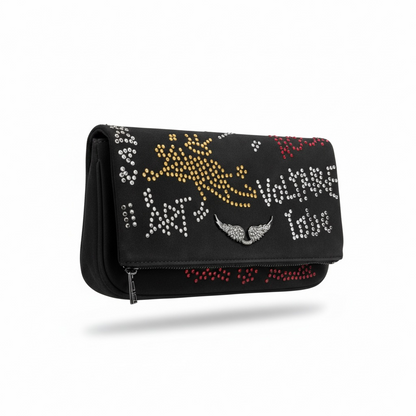 Zadig & Voltaire Studded Wing Clutch – Black Edition 🖤✨