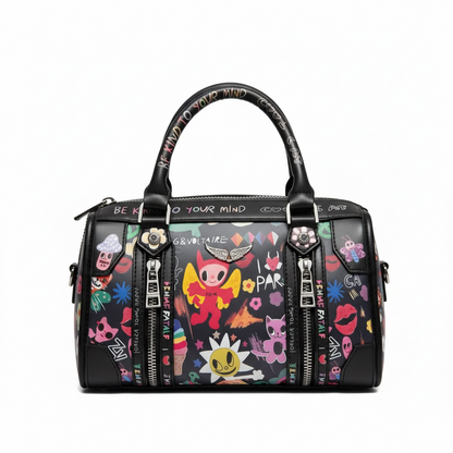 Zadig & Voltaire Graffiti Bowling Bag – Black Edition 🖤🎨