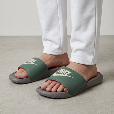 NIKE Comfort Slide – Olive Green & Grey Edition 🟢⚪
