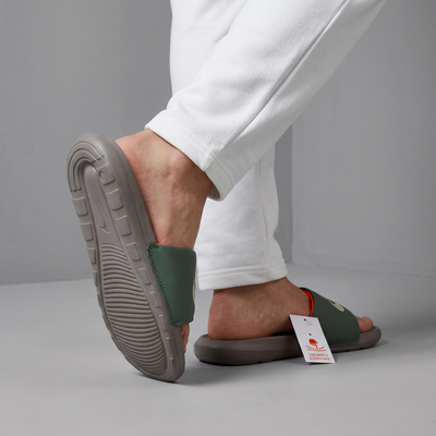 NIKE Comfort Slide – Olive Green & Grey Edition 🟢⚪