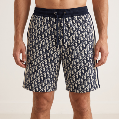 Dior Oblique Monogram Shorts – Navy Blue Luxury Streetwear Edition
