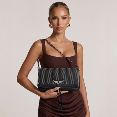 ZADIG & VOLTAIRE Studded Clutch Bag 🖤✨ | Rock-Chic Statement