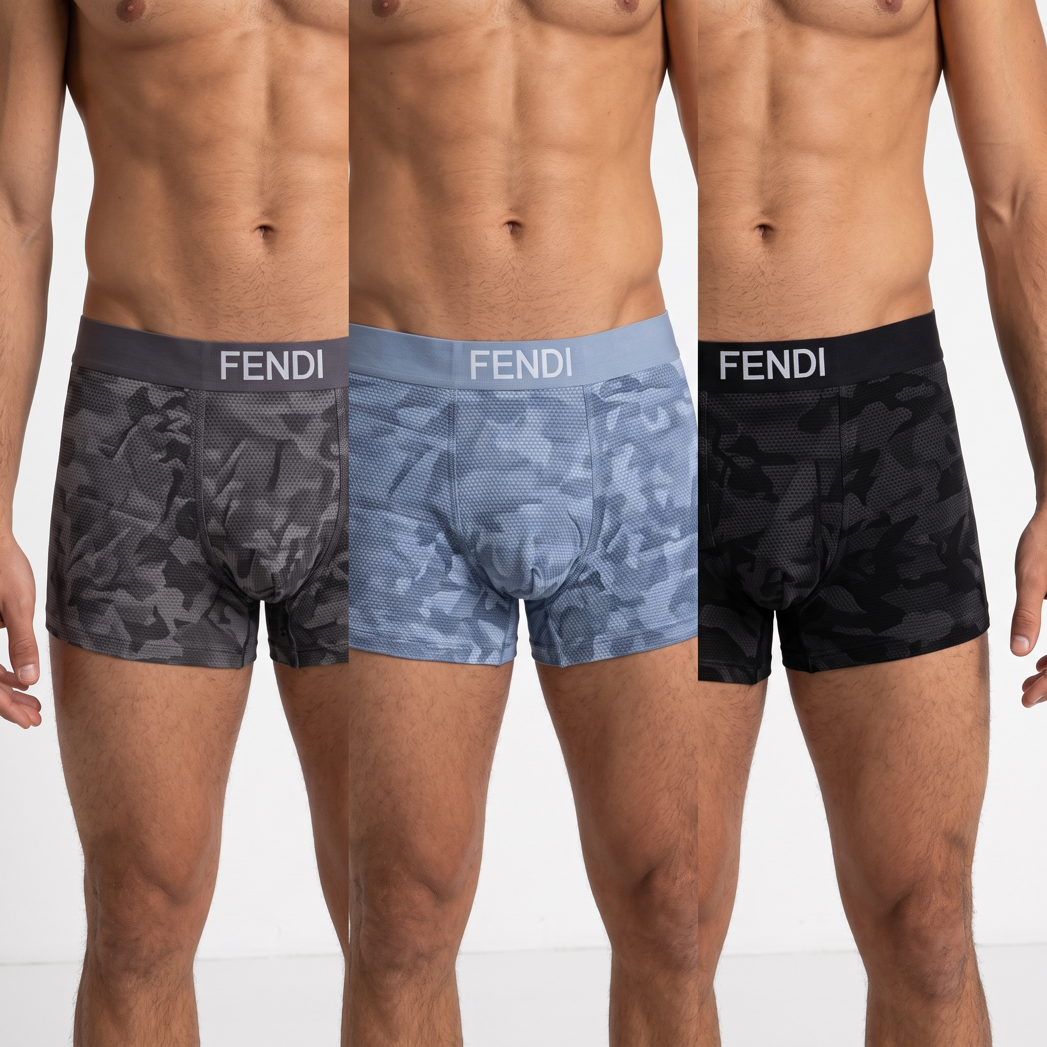 🩲 Fendi Men’s Printed Boxer Briefs – Luxury Style 3-Pack