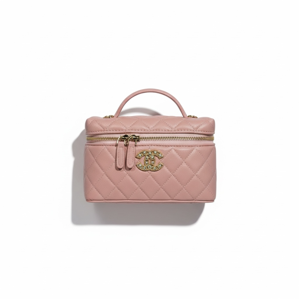 💗 Chanel Pink Quilted Vanity Case 💎✨ | Elegant Luxury Essential