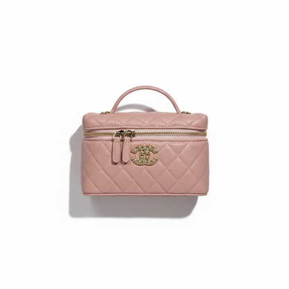 💗 Chanel Pink Quilted Vanity Case 💎✨ | Elegant Luxury Essential