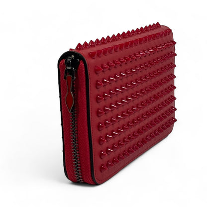 🔥 Christian Louboutin Red Spiked Leather Wallet – Bold Luxury, Iconic Attitude 💼