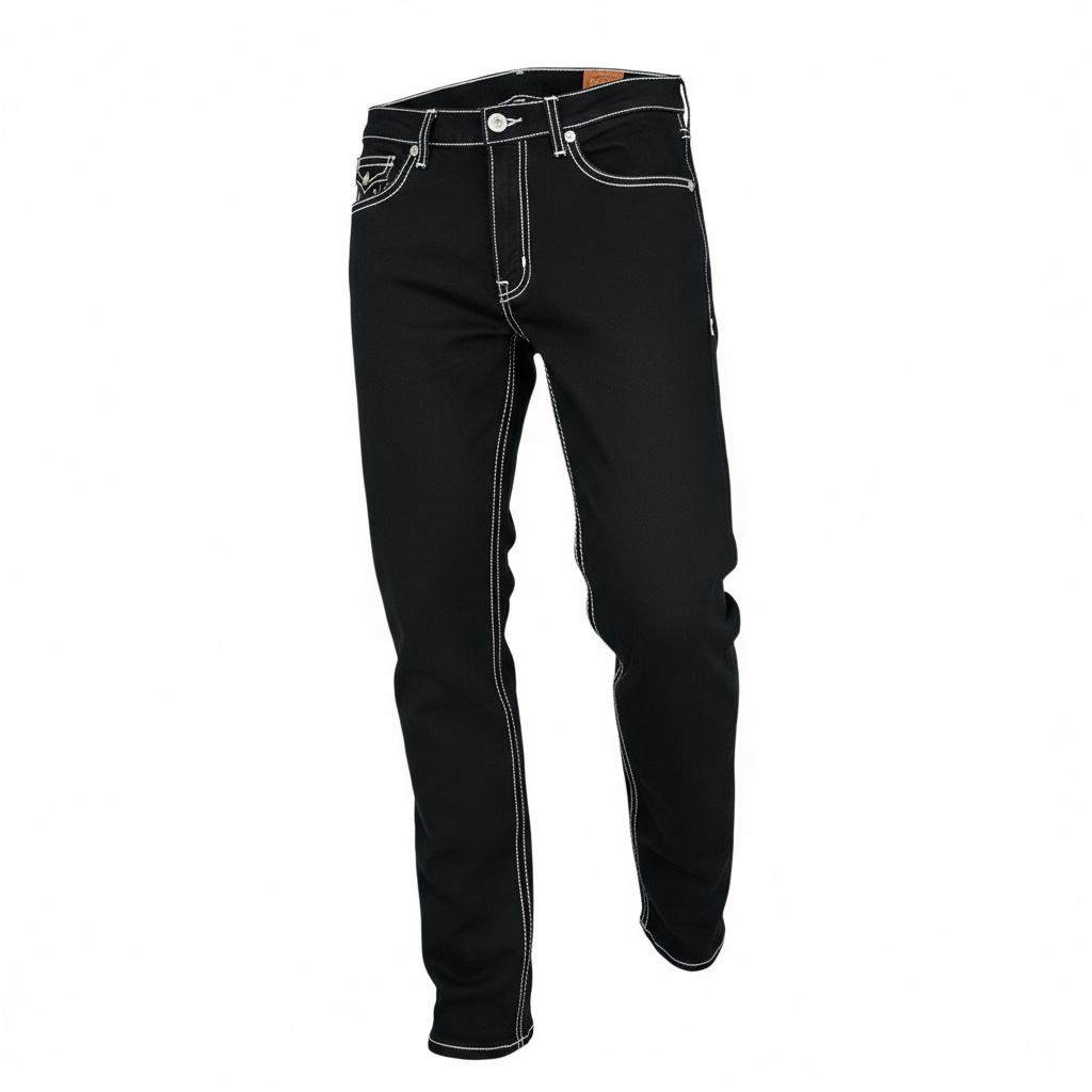🧵 True Religion Black Contrast Stitch Jeans – Iconic Detail, Bold Attitude 🔥