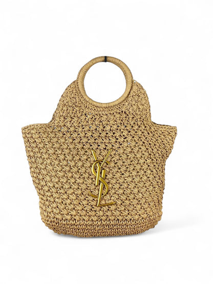 Saint Laurent Panier Small Tote – Effortless Chic in Natural Raffia (38x40)