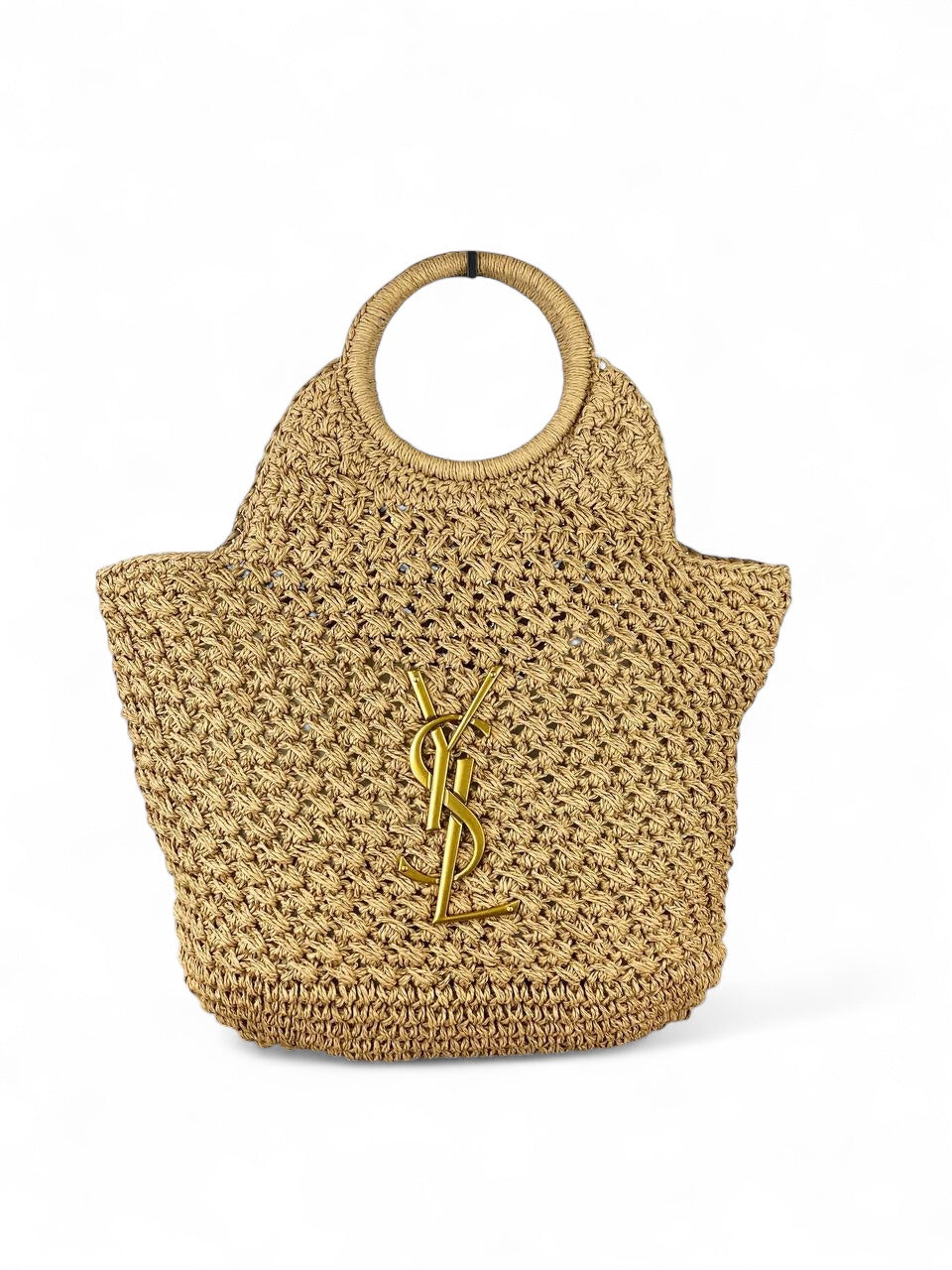 Saint Laurent Panier Small Tote – Effortless Chic in Natural Raffia (38x40)