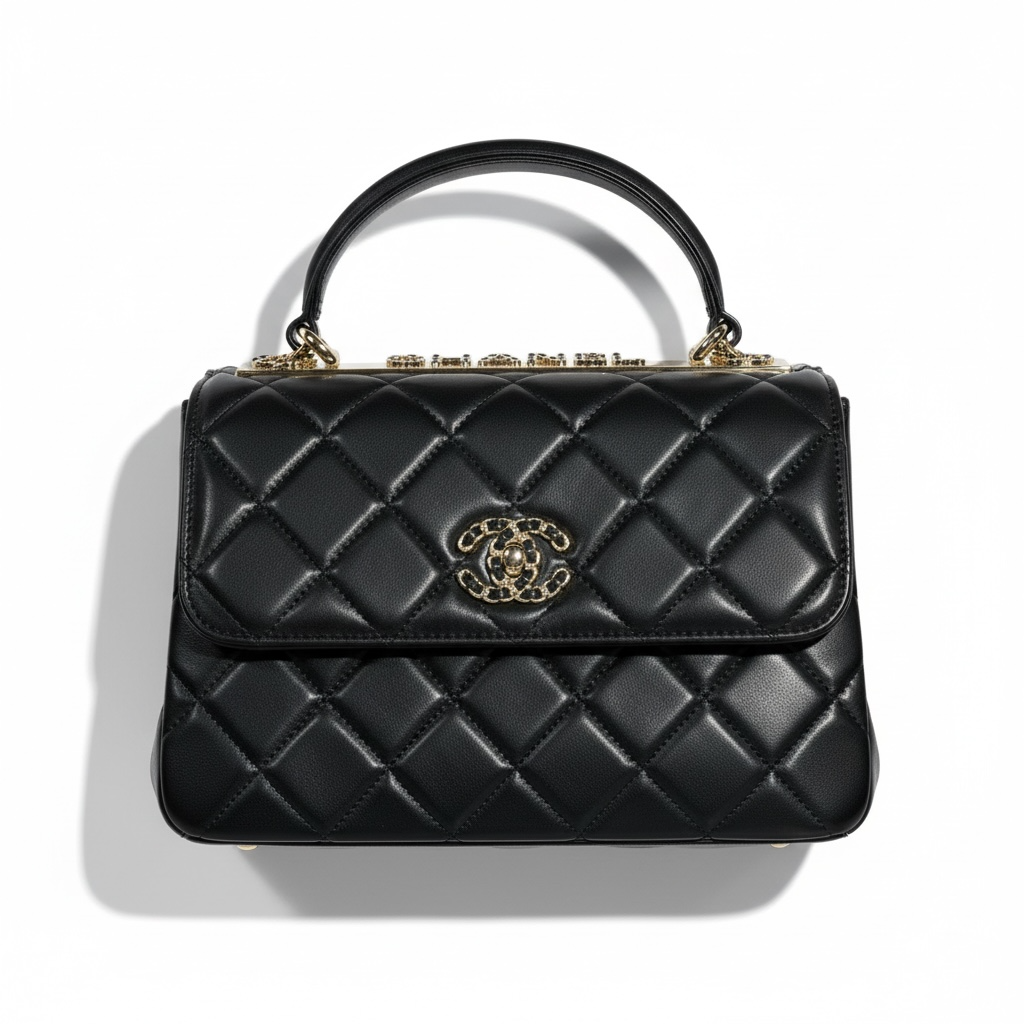 Chanel Quilted Top Handle Mini Bag – Black with Gold Hardware 🖤✨