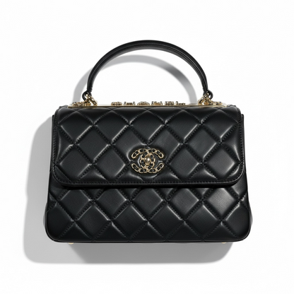 Chanel Quilted Top Handle Mini Bag – Black with Gold Hardware 🖤✨