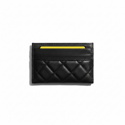 Chanel Black Quilted Card Holder with Gold CC Logo 🖤✨