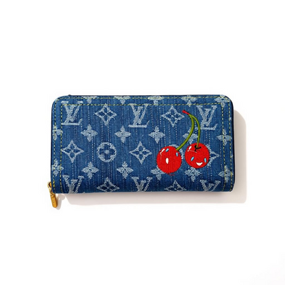 Louis Vuitton Denim Monogram Cherry Zippy Long Wallet 🍒💙✨