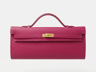 💗 Hermès Pink Leather Kelly Style Clutch
