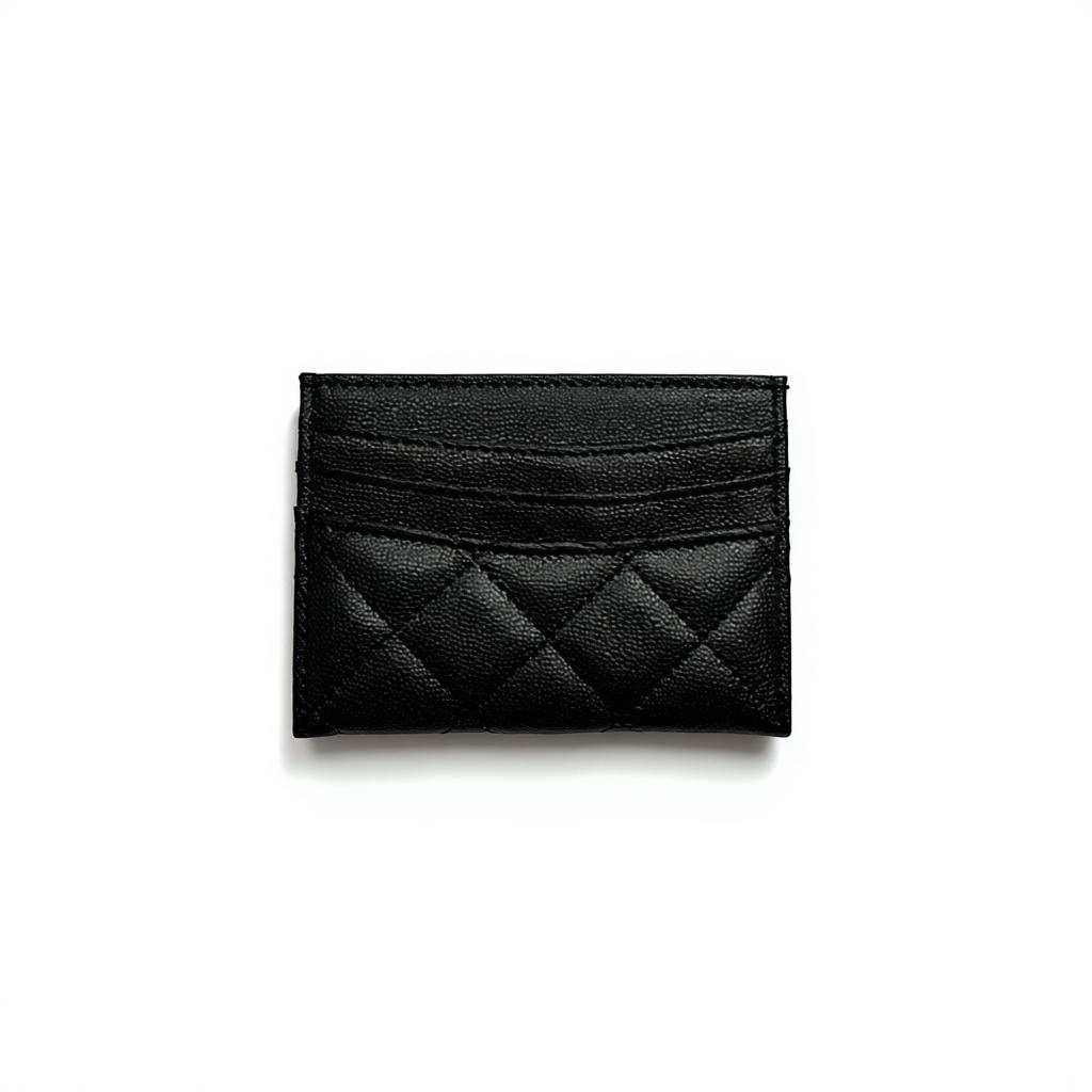 Chanel Black Quilted Card Holder with Gold CC Logo 🖤✨