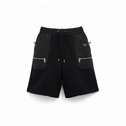 Prada Black Nylon Utility Shorts – Luxury Techwear Edition