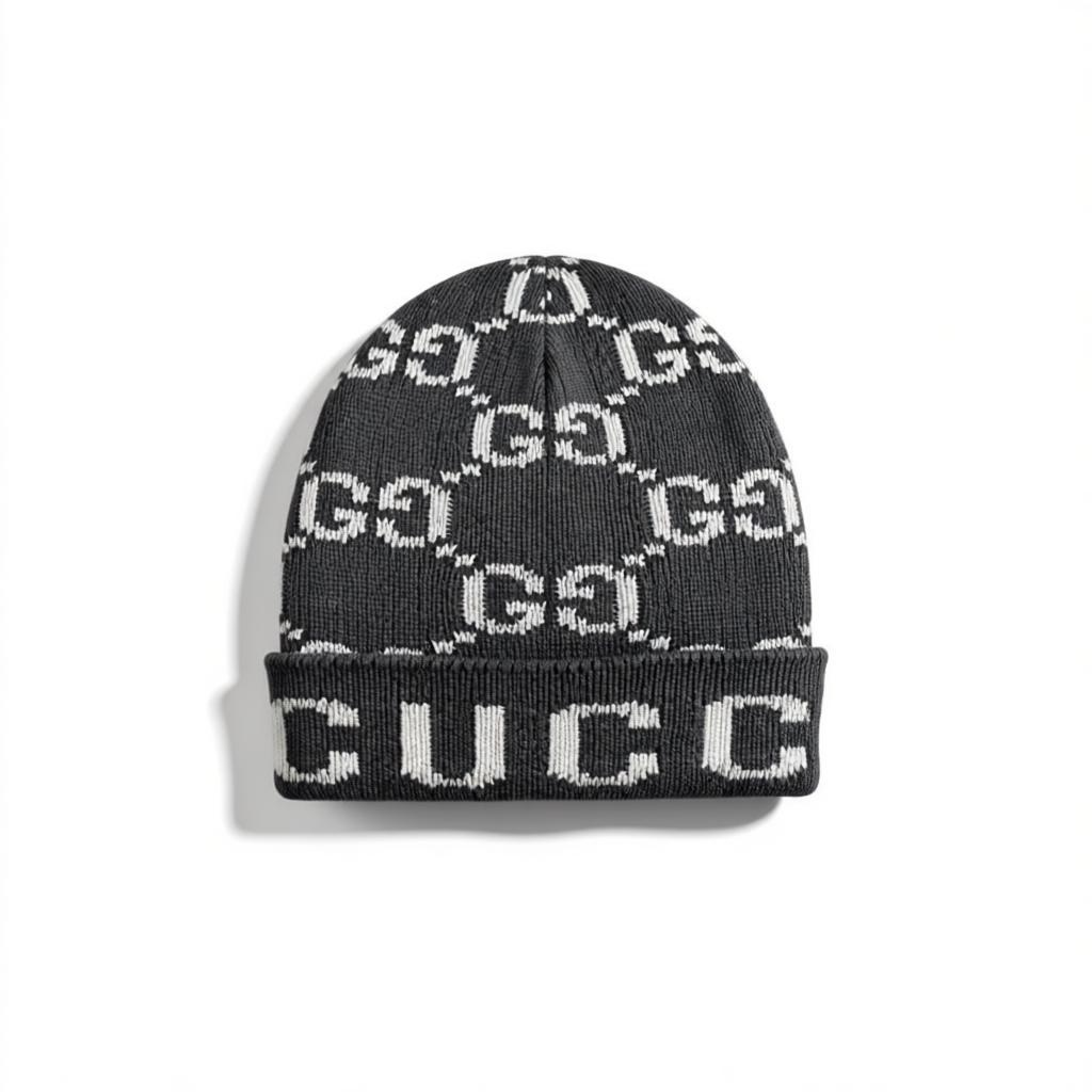 🧢 Gucci GG All-Over Knit Beanie – Iconic Luxury Winter Style 🖤❄️✨