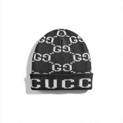 🧢 Gucci GG All-Over Knit Beanie – Iconic Luxury Winter Style 🖤❄️✨