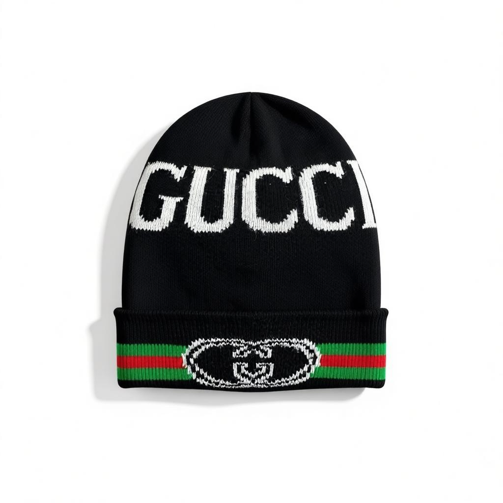 🧢 Gucci Logo Knit Beanie – Iconic Luxury Winter Style 🖤❄️