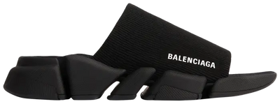 Balenciaga Black Tech Slides – Sleek Minimalist Comfort
