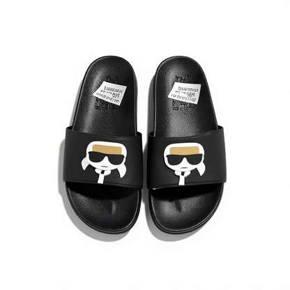 🖤 Karl Lagerfeld Ikonik Logo Slide Slippers – Black Statement Style