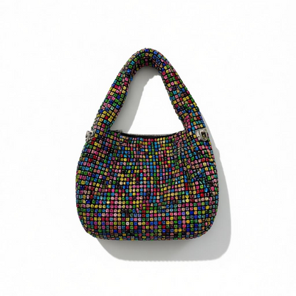 Multicolor Crystal Hobo Bag – Sparkling Statement Shoulder Bag soirée 🌈✨👜