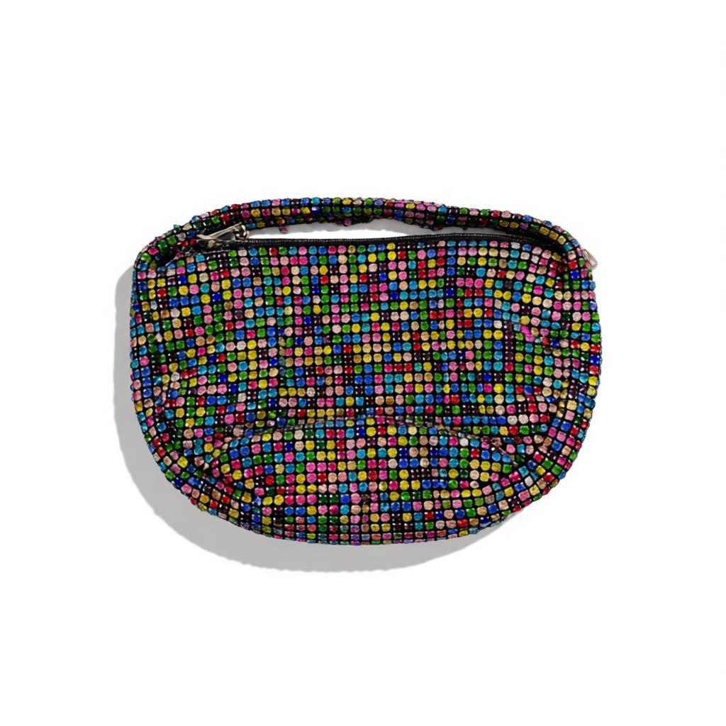 Multicolor Crystal Hobo Bag – Sparkling Statement Shoulder Bag soirée 🌈✨👜