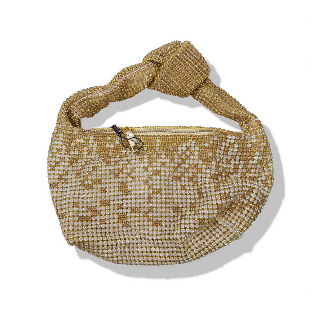 Gold Crystal Hobo Bag – Luxury Rhinestone Shoulder Bag soirée ✨💛👜