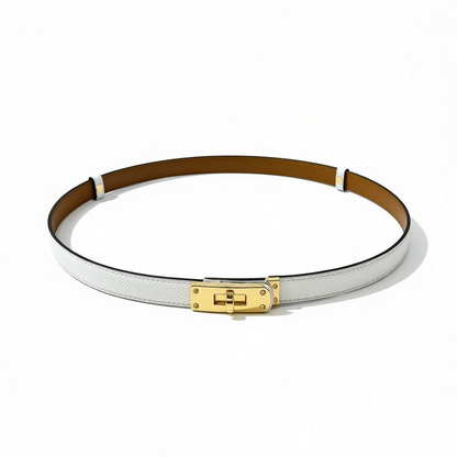 Hermès White Leather Belt with Gold Hardware 🤍✨