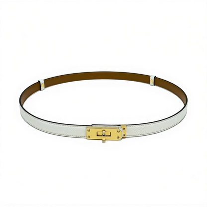 Hermès White Leather Belt with Gold Hardware 🤍✨