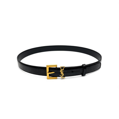 ICONIC SAINT LAURENT YSL BELT – BOLD LUXURY & TIMELESS PARISIAN EDGE ✨🖤110cm
