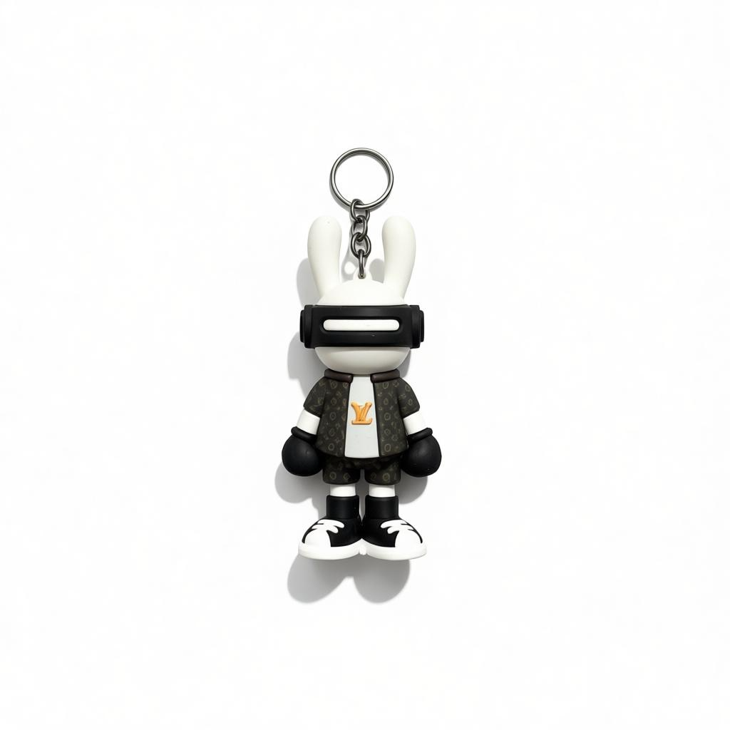 ICONIC LOUIS VUITTON CHARACTER KEYCHAIN – EXCLUSIVE DESIGNER COLLECTIBLE ✨🐰🖤