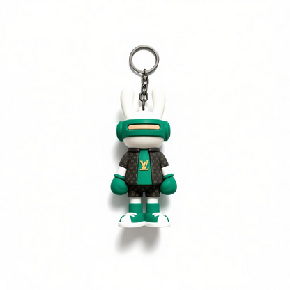 ICONIC LOUIS VUITTON CHARACTER KEYCHAIN – GREEN EDITION STATEMENT ✨🐰💚