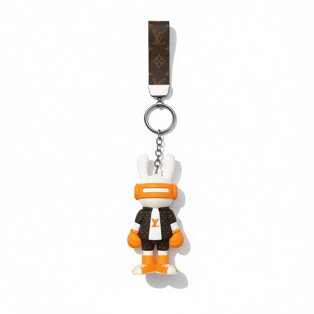 ICONIC LOUIS VUITTON CHARACTER KEYCHAIN – ORANGE EDITION ENERGY STATEMENT ✨🐰🧡