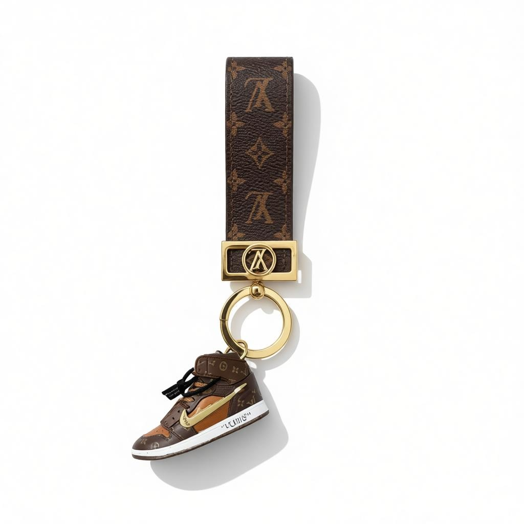 ICONIC LOUIS VUITTON SNEAKER KEYCHAIN – CLASSIC MONOGRAM LUXURY ✨👟🤎