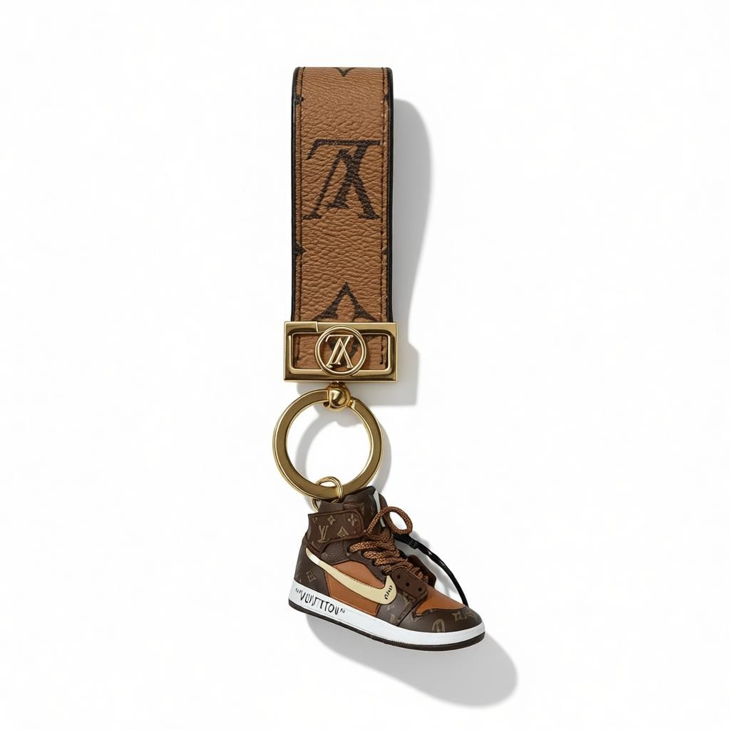 ICONIC LOUIS VUITTON SNEAKER KEYCHAIN – PREMIUM MONOGRAM STATEMENT ✨👟🤎