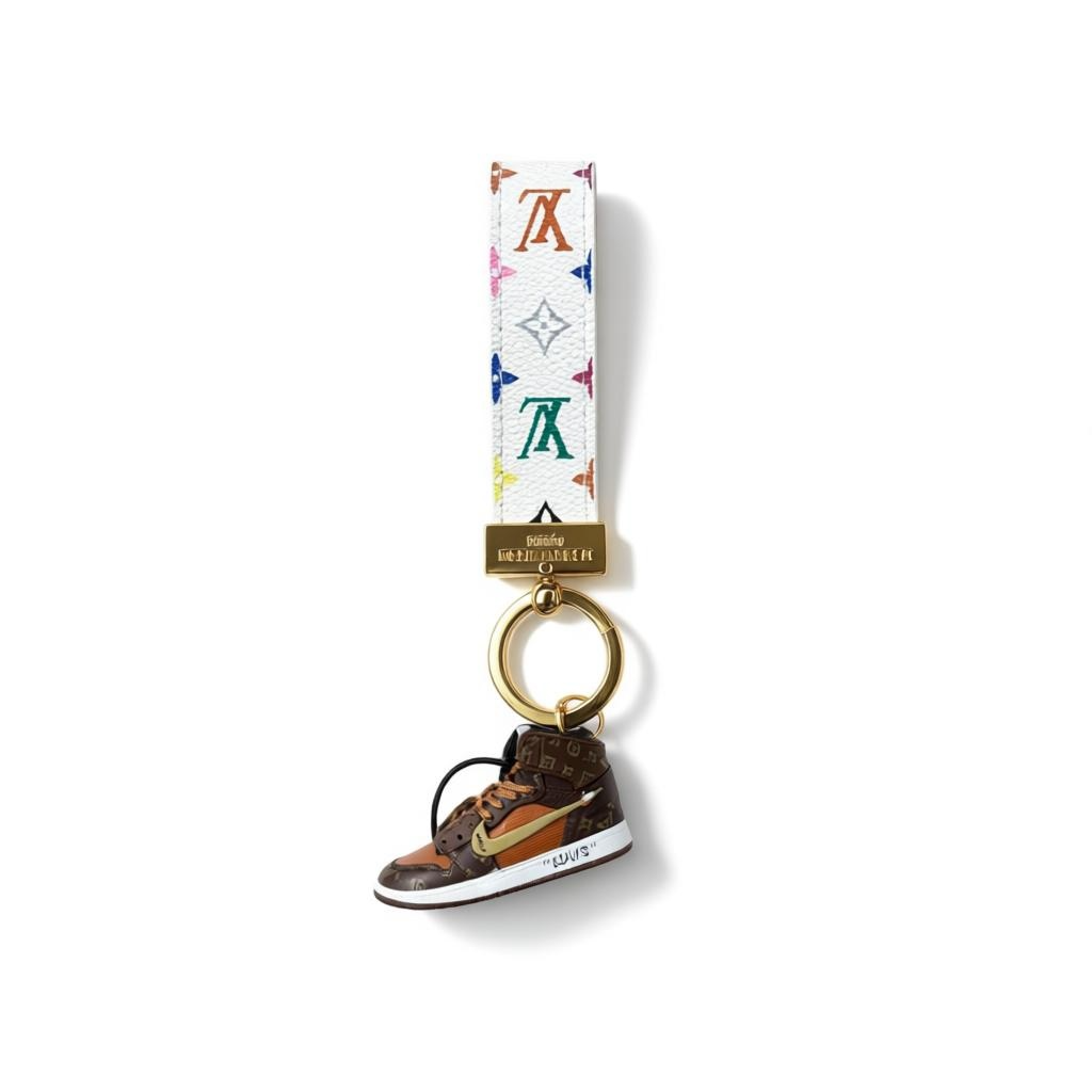 ICONIC LOUIS VUITTON SNEAKER KEYCHAIN – WHITE MULTICOLOR MONOGRAM EDITION ✨👟🤍