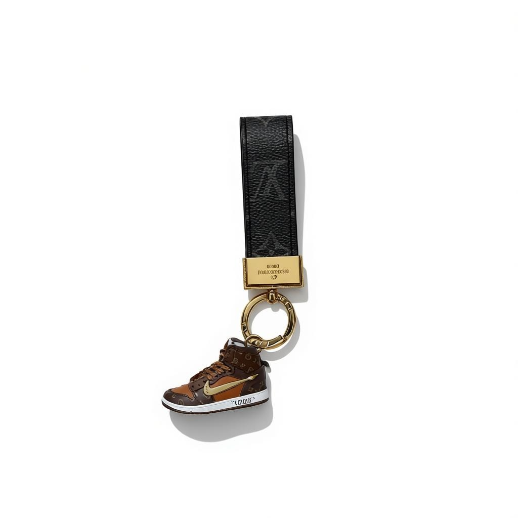 ICONIC LOUIS VUITTON SNEAKER KEYCHAIN – BLACK MONOGRAM LUXURY EDITION ✨👟🖤
