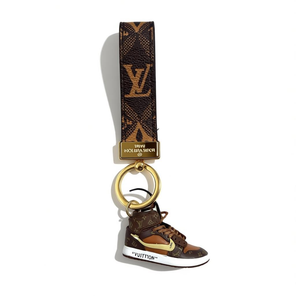 ICONIC LOUIS VUITTON SNEAKER KEYCHAIN – DAMIER MONOGRAM STREET LUXURY ✨👟🤎