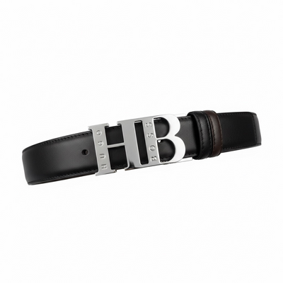 Hugo Boss HB Logo Reversible Leather Belt  🔥 | Black & Brown Signature