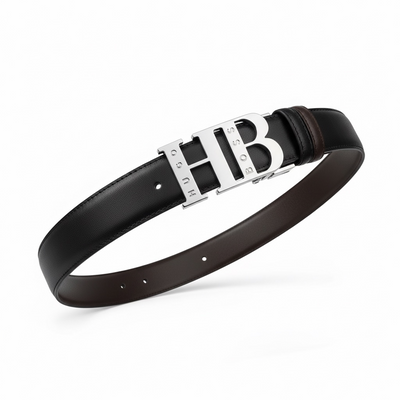 Hugo Boss HB Logo Reversible Leather Belt  🔥 | Black & Brown Signature