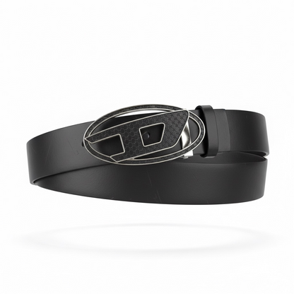Diesel D Logo Leather Belt 120cm ⚡ | Black Modern Edge