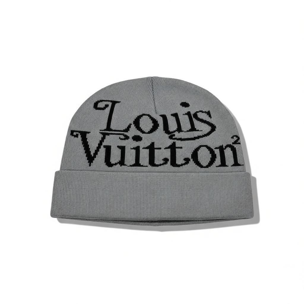 🧢 Louis Vuitton Grey Knit Beanie | Luxury Winter Essential ❄️🖤