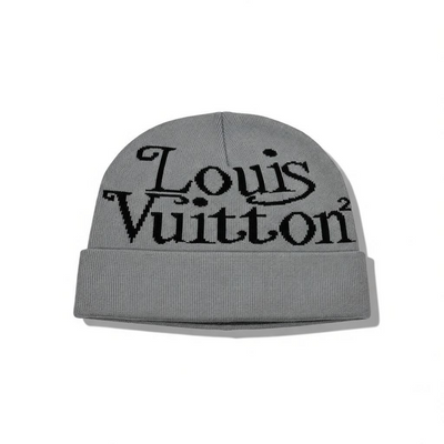 🧢 Louis Vuitton Grey Knit Beanie | Luxury Winter Essential ❄️🖤