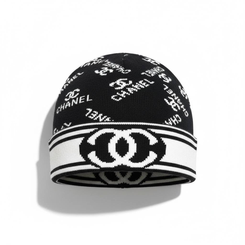 🖤 Chanel All-Over Logo Knit Beanie 🖤
