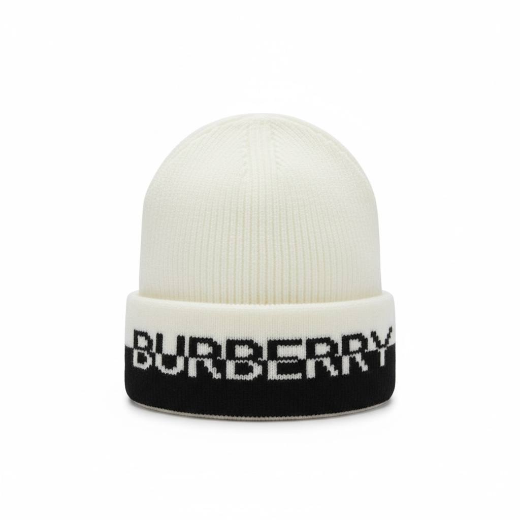 🤍🖤 Burberry Logo Knit Beanie 🖤🤍