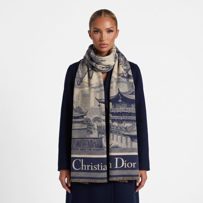 Christian Dior Toile Scarf 🧣💙 | Heritage Blue Luxury
