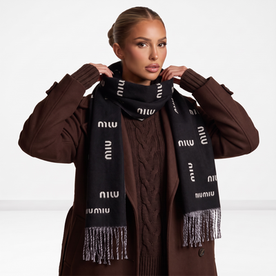 🖤✨🧣 MIU MIU ALL-OVER LOGO SCARF 🧣✨🖤